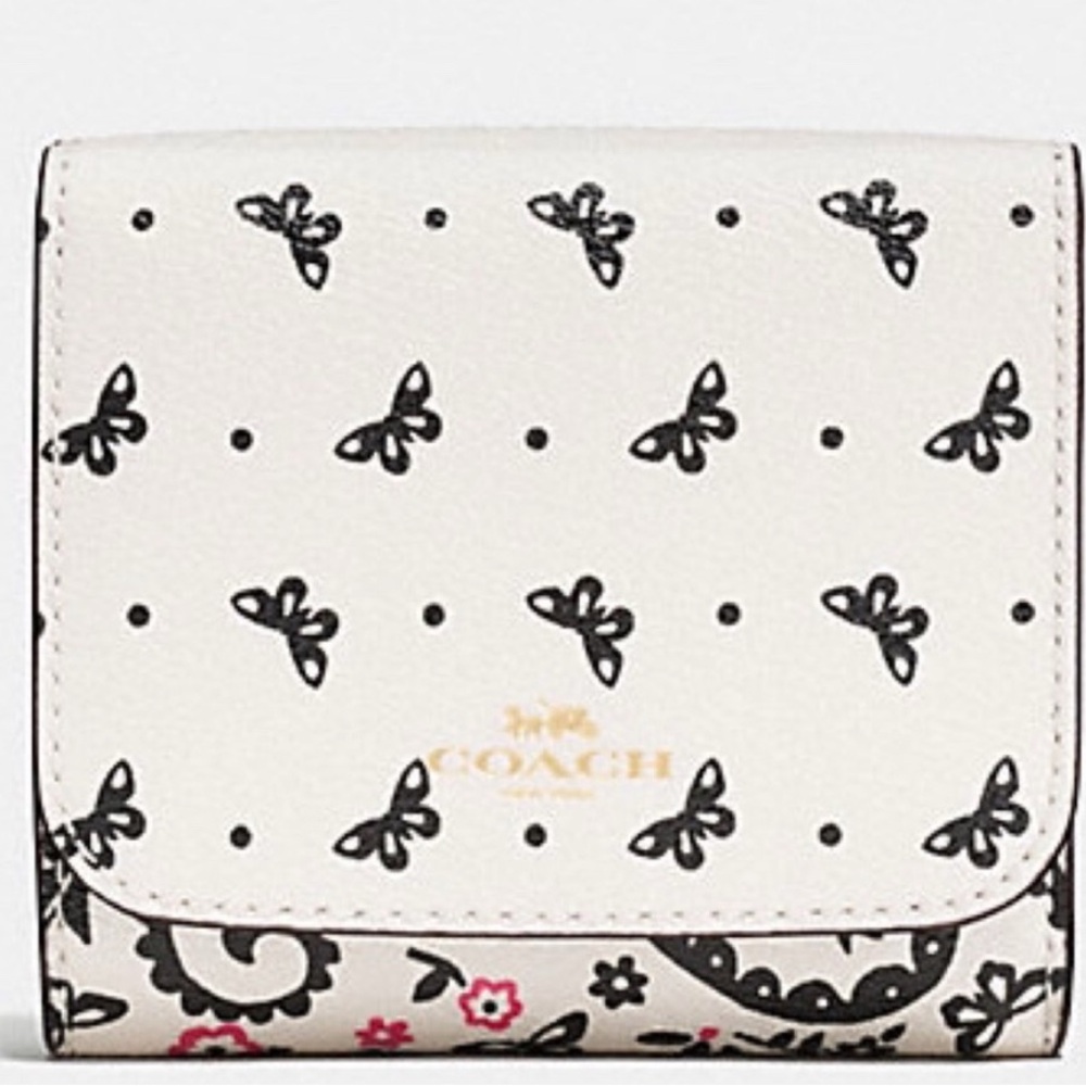 Coach White and Black Butterfly Wallet